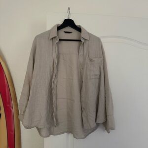 Zara Cream Top linen